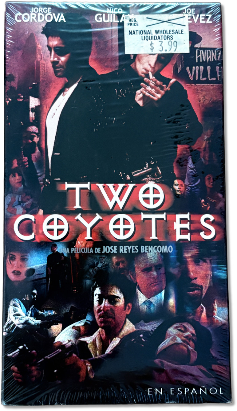 NEW Two Coyotes VHS (2001) Película En Español Jorge Cordova Action Crime SEALED